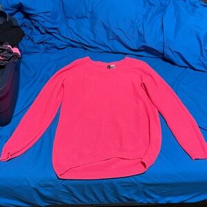 H&M Vibrant Pink Crew Neck Sweater